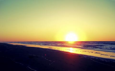 在海滩上的日落