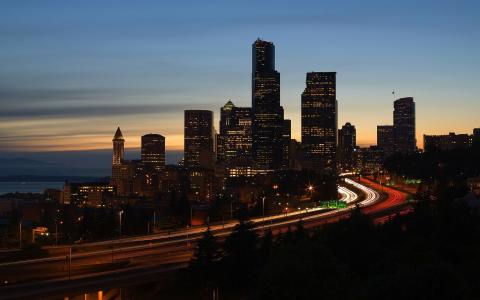 西雅图的唯美黄昏美景