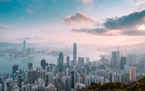 香港维多利亚港的景色