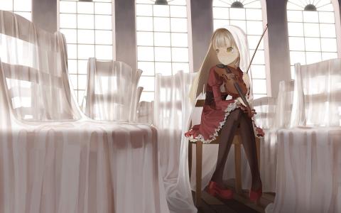 有小提琴的女孩
