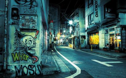 在东京的街头涂鸦
