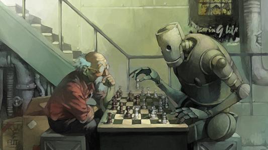 老人与机器人下棋