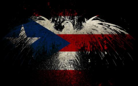 鹰塑造波多黎各国旗