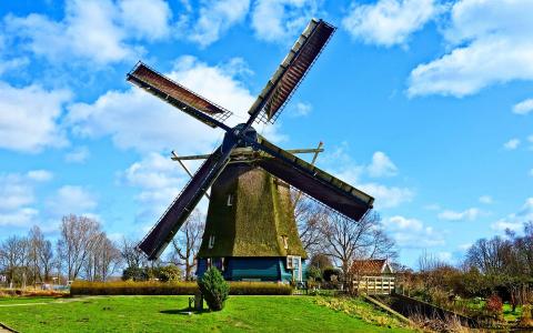 荷兰风车美景