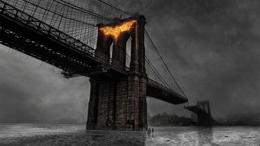 布鲁克林大桥上的蝙蝠侠信号