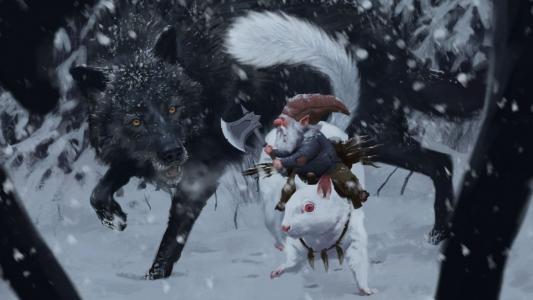 矮人与狼战斗