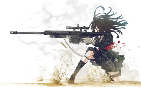 狙击步枪的女孩