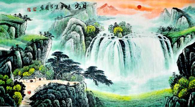 古代山川图画图片