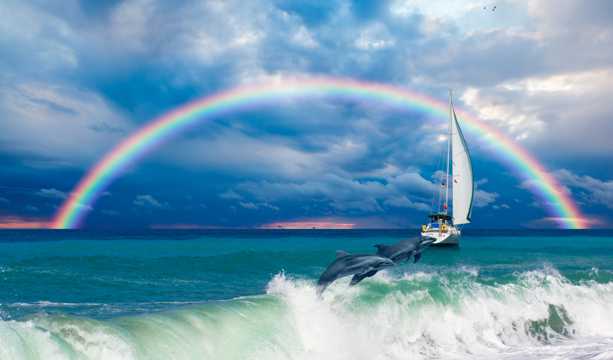 海上的彩虹图片