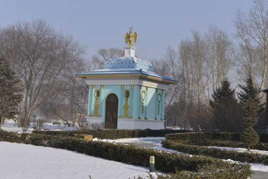 哈尔滨伏尔加庄园冬日自然风光图片