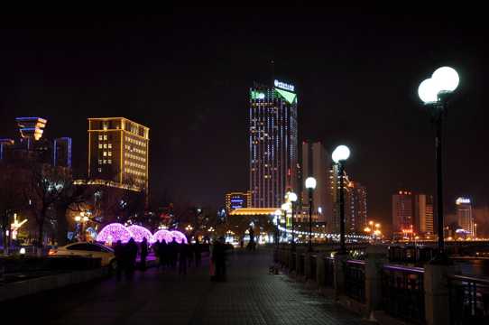 吉林夜景城市风光图片
