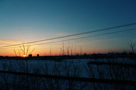 冬天的落日图片