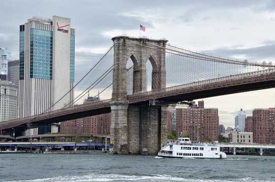 美国纽约布鲁克林大桥建筑景物图片