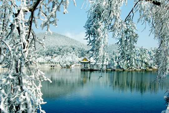 冬日唯美如琴湖图片