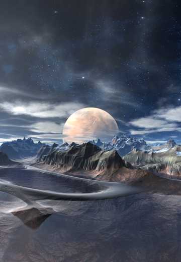 月球山峦风景图片